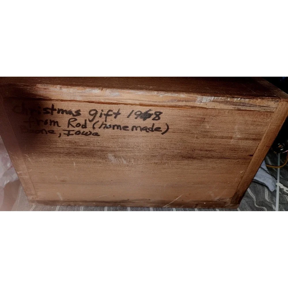 Vintage Wooden Recipe Box Card & Cookbook Holder Retro Kitchen Stand Case Handma